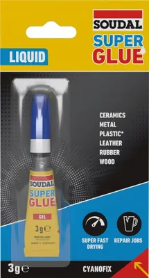 Produktbild von Soudal Super Glue Flüssiger Sekundärkleber Für Keramik, Metall, Kunststoff, Leder