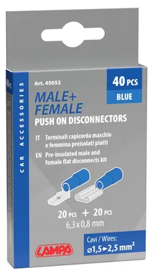 Image de Kit 40 embouts de câble plats - bleu