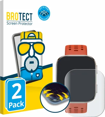Produktbild von 2x BROTECT Fullscreen Schutzfolie für Huami Amazfit Bip 6 Displayschutz Folie Fullcover Matt Entspiegelungsfolie
