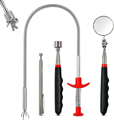 Produktbild von Magnetische Teleskopstab, 4 Stück, Tragkraft 0,68 bis 9 kg, flexibler Magnetheber für Metallteile