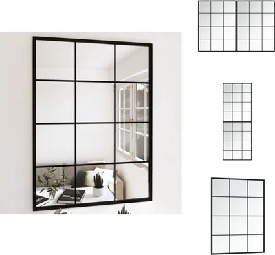 Immagine prodotto di vidaXL Specchio da parete 2 pezzi nero 80x60 cm in metallo - Specchio