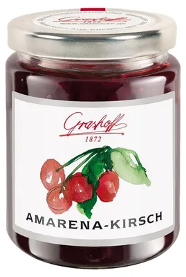Immagine prodotto di Confettura extra di ciliegie Grashoff Amarena con aroma di mandorle amare 250g