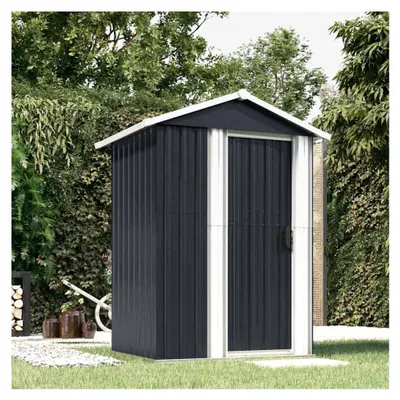 Produktbild von Geräteschuppen Anthrazit 126x97,5x177 cm aus verzinktem Stahl mit Pultdach und Schiebetür für den Außenbereich