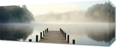 Produktbild von Bild 50x20cm Morgliche Stille am Wasser