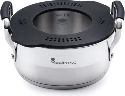 Produktbild von Masterpro BGEU-3777, 1,5 l, Rund, Schwarz, Edelstahl, Transparent, Edelstahl, Edelstahl, Schwarz