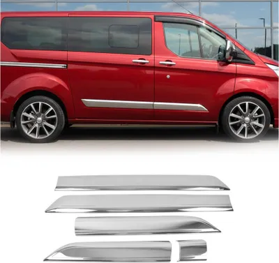 Image de Garniture Baguette de porte latérale pour Ford Transit Custom 2012-2021 inox 5x