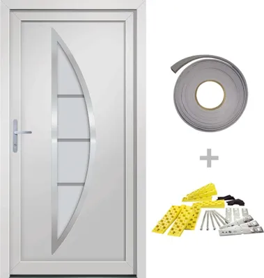 Produktbild von vidaXL Haustür Weiß 108x200 cm PVC