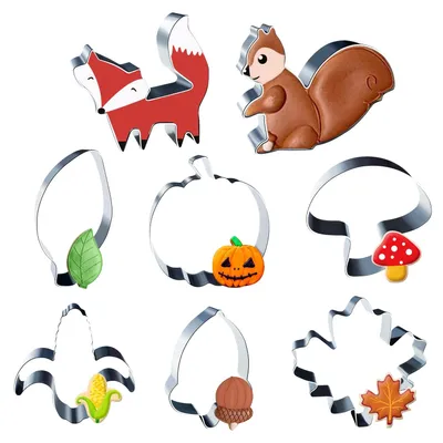 Produktbild von Herbst-Ausstecher-Set – 8 Stück aus Edelstahl, für Kinder