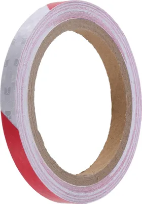Produktbild von Reflektierendes Band, 1cmx8m, wetterfest, PVC, rot und weiß