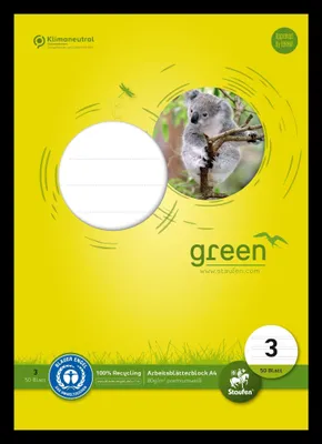Produktbild von Staufen Arb.blätterblock A4 50 Bl 80g Lin3 Green 21 Doppellinien