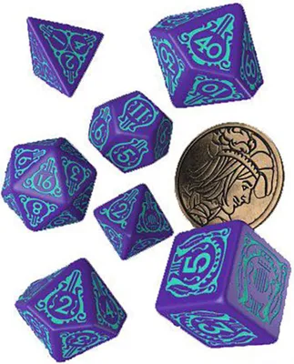 Produktbild von Q-workshop The Witcher Dice Set. Dandelion, Universal, Erwachsener & Kind, Unisex, Kunststoff, Violett, Türkis, Polen