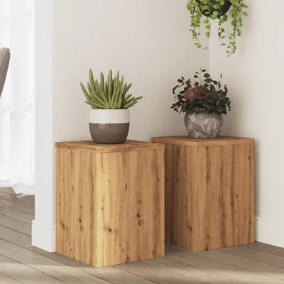Produktbild von "2026 Promotion" Pflanzenständer - Hochbeet - 2 Stk. - Blumenkasten - Artisan-Eiche 25x25x35 cm - Holzwerkstoff - Beete CC31170