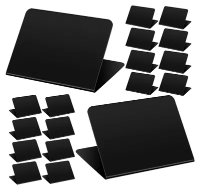 Produktbild von 30 doppelseitige kleine Tafelschilder 10 x 75 cm aus schwarzer Kreideplatte mit V-Stütze, wiederverwendbare Tischtafeln für Buffets, Hochzeiten und Restaurantdekoration