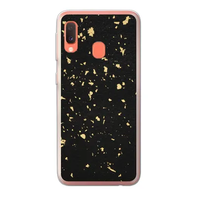 Produktbild von MuchoWow® Handyhülle Schutzhülle Hülle für Samsung Galaxy A20e Goldene Flocken auf schwarzem Hintergrund Silikon Softcase Handy Hülle - Abdeckung