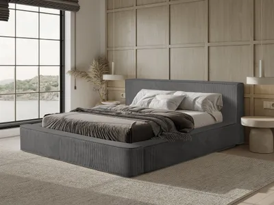 Produktbild von Polsterbett Doppelbett MODESTO 180x200cm in Stoff Lincoln Anthrazit