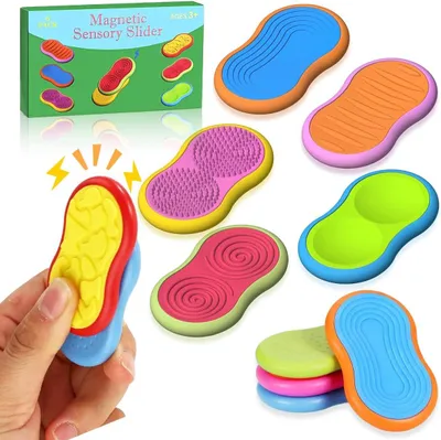 Produktbild von Fidget Toys, Pack of 6 Magnetic Slider Sensory Toys for Autism & ADHD, Stress Relief Sensory Anti-Stress Toy for Adults and Children, Ruhiges Fidget