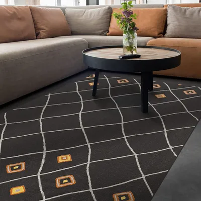 Produktbild von Indoor-Outdoor Wohnteppich Berber Bodenbelag für Terrasse Balkon & Wohnraum Braun 80x150 cm