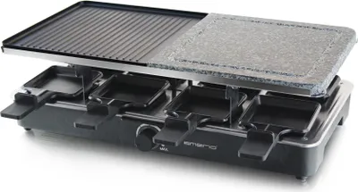 Produktbild von Emerio Raclette Grill 8 Pfännchen Steinplatte 1400W Antihaftbeschichtung