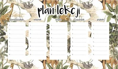 Produktbild von Magnetischer Unterrichtsplan Exotische Safari 45x26CM