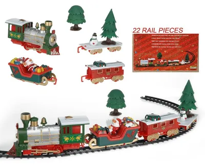 Produktbild von Weihnachtszug mit Musik und Licht 22-teilig Eisenbahn Weihnachtsdeko Spielzeug