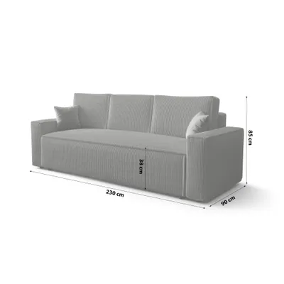 Produktbild von FEDVE Schlafsofa Eldon Sofa Schlaffunktion Bettkasten Sofagarnitur Wohnzimmer Grau (Poso 60)