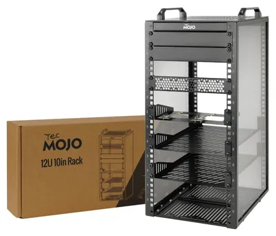 Image de Mini rack serveur - 10 pouces - 12U - 260 mm de profondeur - Noir