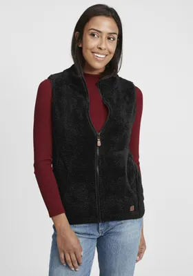 Produktbild von OXMO OXTheri Damen Weste Fleece Outdoor Weste mit Stehkragen Eingrifftaschen Reißverschluss Regular fit