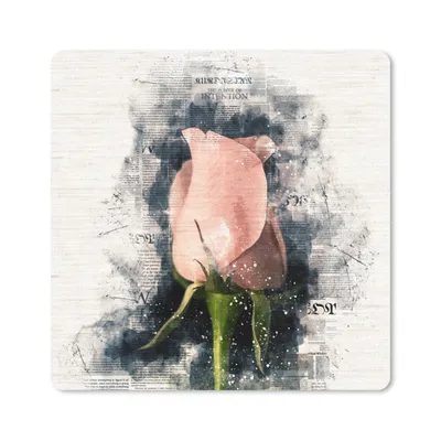Produktbild von MuchoWow® Mauspad Mousepad Rosen - Blumen - Rauch - Zeitungspapier 20x20 cm - Mousepads - Maus Mat - Pad - Mausunterlage - Desk Mat - Bureauartikeln