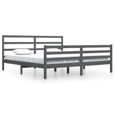 Immagine prodotto di vidaXL Massivholzbett Grau Kiefer 200x200 cm