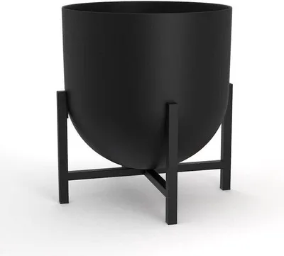 Produktbild von Große schwarze Metallpflanztöpfe 22cm Indoor