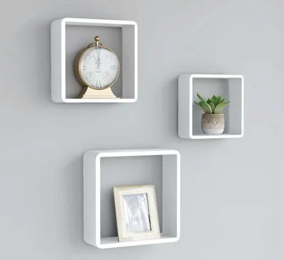 Produktbild von The Living Store Würfelregale 3 Stk. Weiß MDF