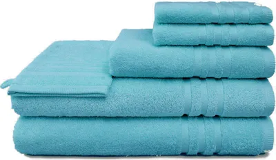 Produktbild von grace grand spa Frottier-Handtuch-Set 6-teilig mit hochwertiger Verarbeitung Türkis One Size