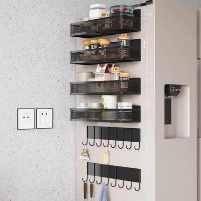 Produktbild von Famanu Magnetisches Kräuterregal für Kühlschrank - 6-teilig - Schwarz