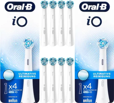 Produktbild von Oral-B iO ULTIMATE CLEAN Weiß Aufsteckbürsten für elektrische Zahnbürsten, 8 Stück