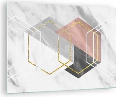 Produktbild von Bilder auf glas - Einteilig - Zahlen Weiß Golden - 70x50cm - Glasbilder - Wandbilder - Bilder - zum Aufhängen bereit - Wanddekoration aus Glas - Glas Bilder - Wandbild auf Glas - GAA70x50-5087