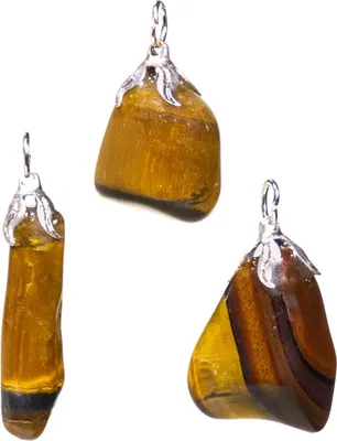 Produktbild von Edelsteinanhänger Tigerauge – Packung mit 3 Stück – ±1,5–3 cm