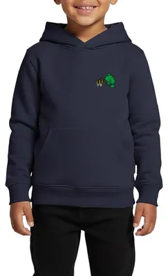 Produktbild von Spreadshirt Janosch Frosch & Tigerente Kuss Stick Kinder Premium Hoodie, 110/116 (4 Jahre), Navy