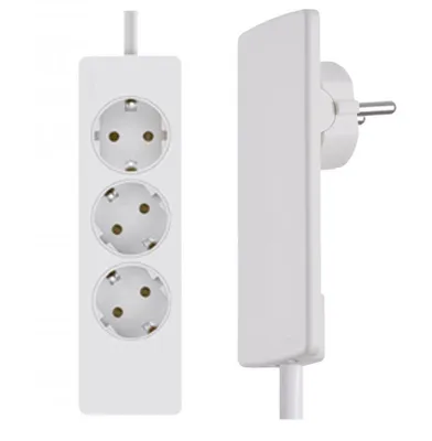 Produktbild von Flachstecker 3er Steckdosenleiste 1,5m Verlängerungskabel EVOline Plug
