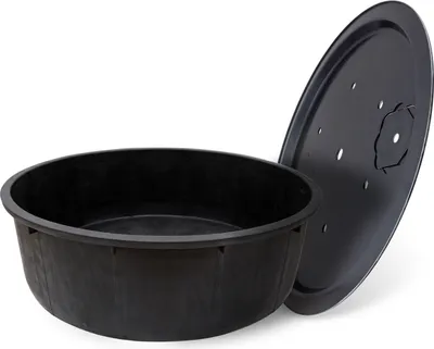 Produktbild von CLGarden Springbrunnen Beckenset mit 120 cm Ø GFK Deckel und 250 Liter PE Erdbecken für große Wasserspiele und Quellsteine