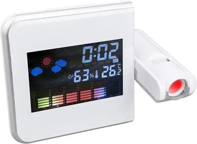 Productafbeelding van Digitale Wekker - Projectie Klok - Tijd Weergeven - Kleur LCD Scherm - 16 x 12.5 cm - Zwart