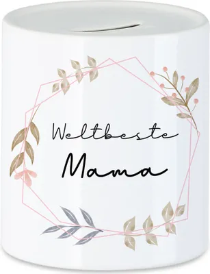 Produktbild von Weltbeste Mama Spardose Liebe Blumenmotiv Geschenkidee Muttertag Geburtstag