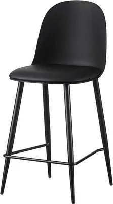 Image de Tabouret de bar Jasmin - 44x51x100cm - avec coussin - noir
