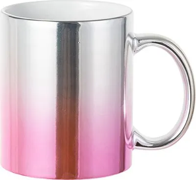 Produktbild von Tasse für Sublimation - Pink / Silver Chromeffekt - 11oz / 320ml