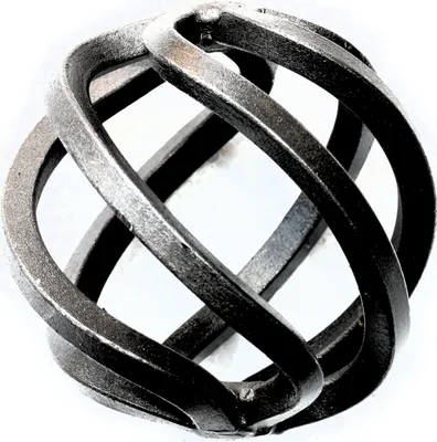 Produktbild von UHRIG Schmiedeeisen Zwirbel, Zierteil Vierkant Stahl, Korb Schnörkel für Geländer, Zaun uvm. Kugel Ø 70 mm