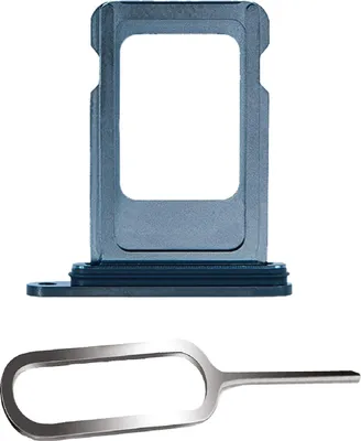 Produktbild von iPHONE 15 PRO / MAX SIM KARTEN HALTER TRAY ADAPTER FACH STECKER SLOT CARD + NADEL BLAU