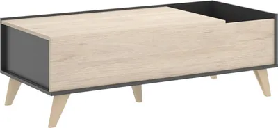 Image de Alexius - Table basse, 99x60x41h cm Noir Anthracite, un Compartiment