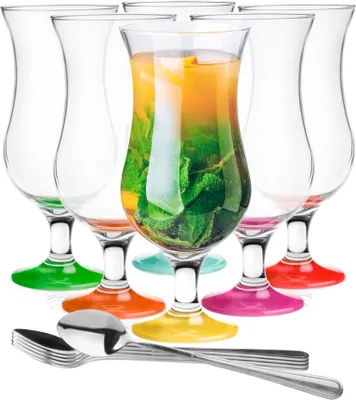 Produktbild von Glasmark Krosno Gläser Cocktailgläser Set Longdrink Cocktail Gin Bier Longdrinkgläser Cocktailgläser Trinkglas Glas Smoothie Dessert Mix 6 x 420ml