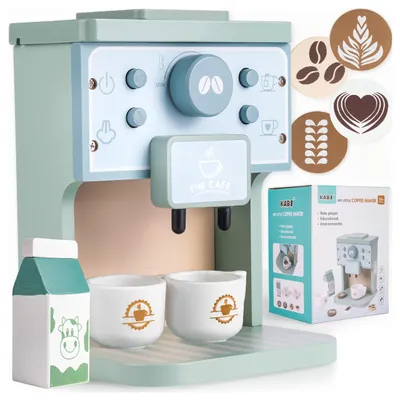 Zdjęcie produktu dla Drewniany Ekspres do Kawy dla Dzieci z Filiżankami Zabawka Barista