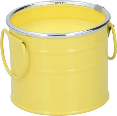 Immagine prodotto di Articasa, candela antizanzare al profumo di limone in un secchiello decorativo, giallo