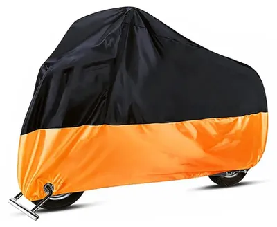 Imagen del producto de Funda universal para motocicletas: protección impermeable, color naranja y , resistente a los rayos UV y al calor. Ideal para uso en exteriores. Talla M